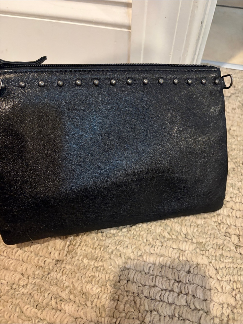 The Sak Black Stud-Trim Leather Wristlet Clutch - Picture 3 of 6
